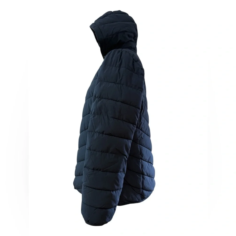 LAUREN RALPH LAUREN Women's Blue Navy Quilted Hooded Jacket size L/G